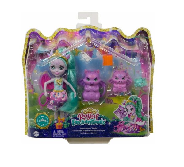 Mattel Enchantimals Royals Κούκλα Deanna & Οικογένεια Δράκοι GYJ09