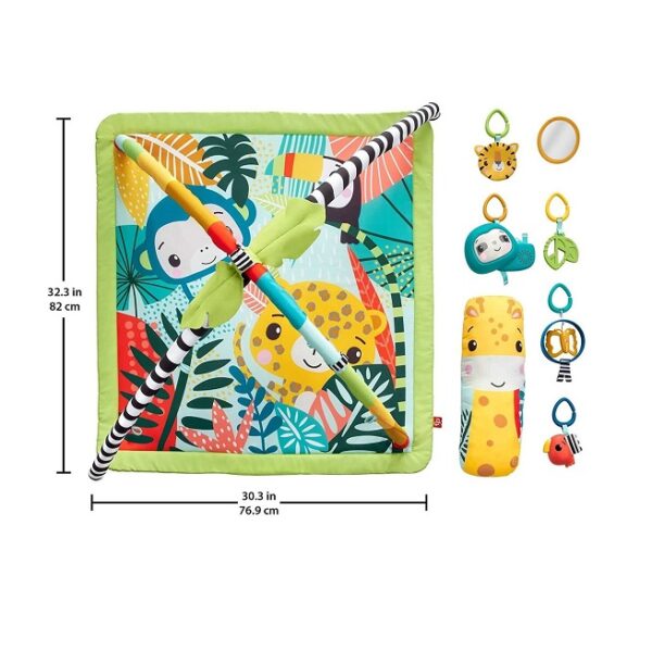 Fisher Price Γυμναστήριο Δραστηριοτήτων Rainforest με Μουσική για Νεογέννητα HJW08 - Image 6