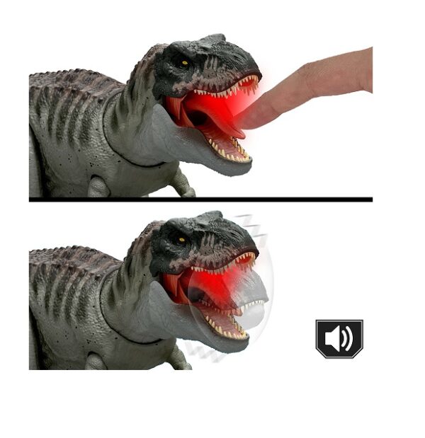 JURASSIC WORLD REBIRTH POWER DEVOUR - T-REX ΜΕ ΕΠΑΝΑΛΑΜΒΑΝΟΜΕΝΟ ΔΑΓΚΩΜΑ ΚΑΙ ΗΧΟΥΣ (JCH02) - Image 4